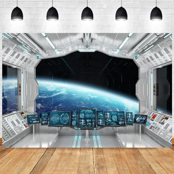 Космический корабль Космическая ракета Фон Астронавта С Днем Рождения, фотография Для Душа ребенка, Фоновое украшение для баннера