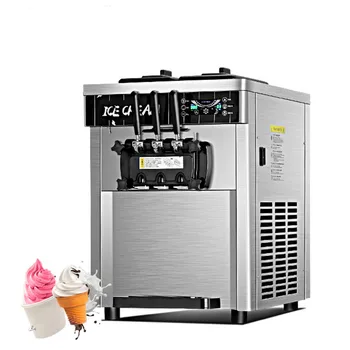 Высококачественная Коммерческая Электрическая Настольная Машина для производства Мягкого Мороженого 110 В 220 В, Настольная Машина для производства Рожков мороженого с тремя Вкусами