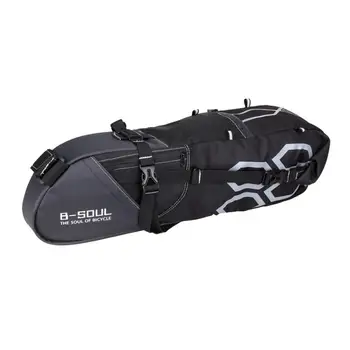 Прочная поддержка B-soul Mtb Седельная сумка, Светоотражающая велосипедная сумка большой емкости, Аксессуары для велоспорта, Сумки для задних сидений, портативные