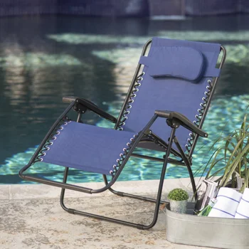 Спортивный негабаритный стул с нулевой гравитацией - Синяя Уличная мебель, Пляжный стул, Уличный стул, Складной стул