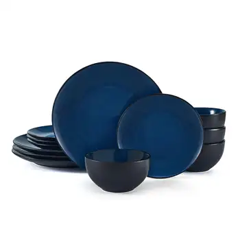 Набор керамической посуды Pfaltzgraff Lucy из 12 предметов синего цвета в комплекте