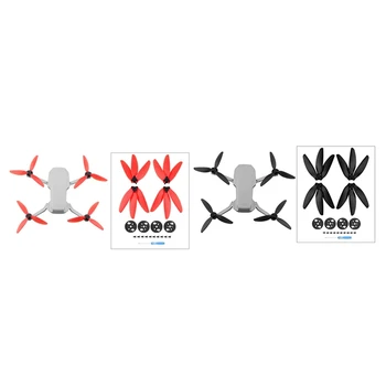 2 Комплекта Трехлопастных Пропеллеров Для DJI Mavic Mini/Mini 2, Реквизит для Дрона, Лопастные Вентиляторы для DJI Mini 2, красный и черный