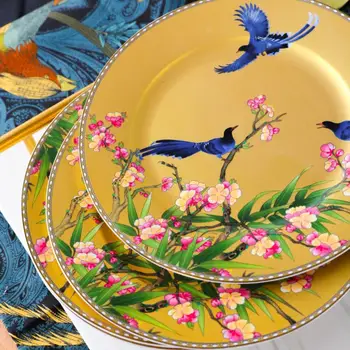 Европейская тарелка тарелка из костяного фарфора домашняя керамическая западная еда китайская и американская роскошь