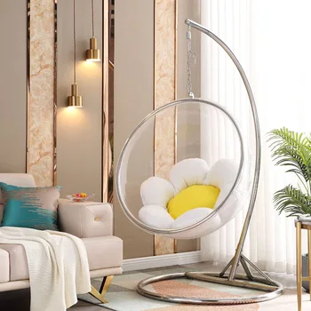 Подвесной стул с шариком, стеклянный шар, подвесной стул для помещений, подвесная корзина, скандинавские качели для дома, прозрачный стул с пузырьками