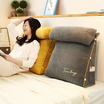 Удобная Мягкая подушка для чтения, Большая Клиновидная спинка для взрослых, подушка для гостиной, подушка для поддержки спины, подушка для сидения в кровати