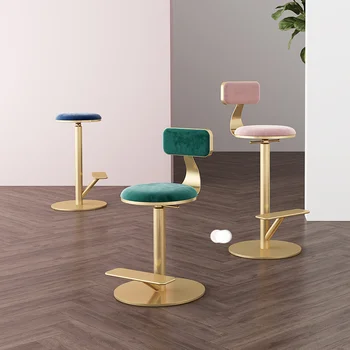 Барный стул Nordic Furniture Дизайнерский Высокий стул Для дома Вращающиеся Барные Стулья Из Кованого Железа Подъемный Табурет Минималистичные Табуретки с высокими ножками
