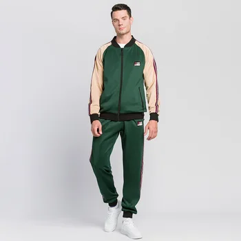 2023 Новый спортивный костюм, молодежная мужская мода, ретро, контрастный мужской костюм, бейсбольная куртка из двух предметов, куртка-бомбер, мужская куртка