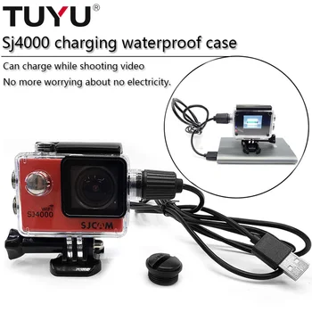 Водонепроницаемый чехол для спортивной камеры TUYU, Аксессуары С Зарядным кабелем для SJCAM SJ4000/SJ7000/sj9000/H9/C30/A8/C4