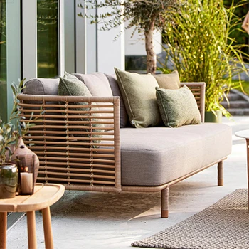 Индивидуальный открытый ротанговый диван для отдыха во дворе, открытый балкон, ротанговое кресло, солнцезащитный крем, водонепроницаемый, B & B, солнечная комната