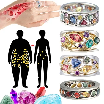 Магнитное лимфодренажное Женское кольцо для похудения Torina Crystal, кварцевый камень, Ionix, исцеляющее кольцо, ювелирные изделия