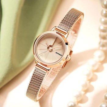 Женские кварцевые часы Маленькие женские часы Женское спортивное платье Наручные часы из Розового Золота Reloj Mujer
