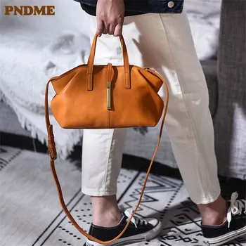 PNDME модный дизайнерский органайзер из натуральной кожи, женская сумка для выходных и вечеринок, роскошная мягкая женская диагональная сумка из натуральной воловьей кожи
