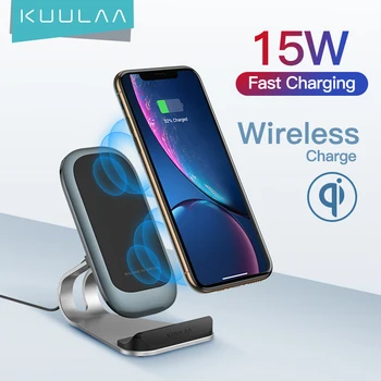 KUULAA Qi Беспроводное Зарядное Устройство 15 Вт для iPhone 14 13 12 11 Samsung S9 Xiaomi Быстрая Беспроводная Зарядная док-станция Держатель Телефона Зарядное устройство