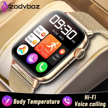 ZODVBOZ Голосовой Вызов Смарт-Часы Для Женщин, Монитор Температуры тела, Спортивный Фитнес-Трекер, Мужские Водонепроницаемые Смарт-Часы Для Xiaomi Huawei