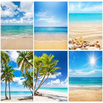 ШУОЖИКЕ, песчаный пляж, Летний фон для фотосъемки, реквизит, кокосовое дерево, Пейзаж, окно, фон для фотостудии HF-20