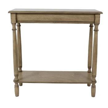 Простой прямоугольный деревянный консольный стол с полкой, отделка Sahara, консольный стол для гостиной, консольный стол в прихожей