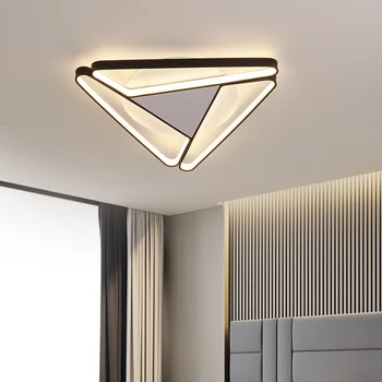 Современная светодиодная люстра для спальни, кабинета, гостиной, белая/черная/серая 90-260 В, Люстры, Светильники для поверхностного монтажа