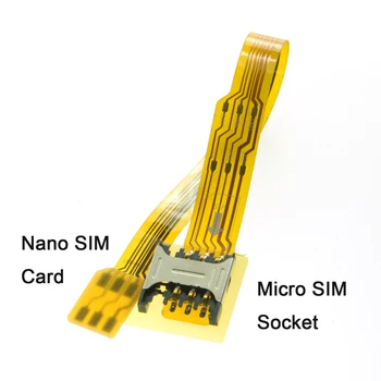 Комплект от микро SIM-карты до Нано SIM-карты Удлинитель от мужчины к Женщине Мягкий Плоский удлинитель кабеля FPC 10 см
