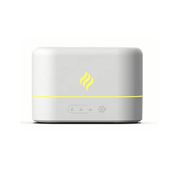Ультразвуковой увлажнитель воздуха с имитацией пламени 7 цветов, USB-Бесплатный Фильтр, Диффузор эфирного масла Белого цвета