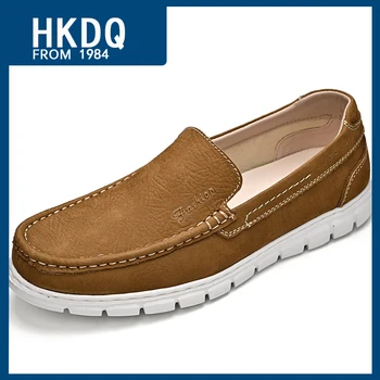 HKDQ Высококачественная Легкая Мужская Обувь из ЭВА-кожи, Удобные Мягкие Мужские Кожаные Лоферы, Модные Дышащие мужские Лоферы