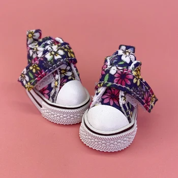 Обувь для куклы Тильда Блит 3,6 см, Парусиновая обувь Blyth с цветочным рисунком для Blythe OB24 BJD 1/8, Обувь для KPOP, Аксессуары для кукол EXO 15 см