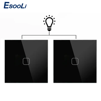 Esooli ЕС Стандартный Настенный Светильник Сенсорный Выключатель 1 Банда 2 Способа Управления Настенный Светильник Сенсорный Экранный Выключатель, Панель из Хрусталя