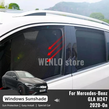 Для Mercedes Benz GLA H247 EQA 200 250 45 2020 2021 2022 2023 Автомобильные Шторы На Окна Солнечный Солнцезащитный Козырек Сетка Стеклянное Затенение Солнцезащитный Козырек