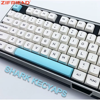 136 Клавишных колпачков для механической клавиатуры Sea Blue Shark PBT XDA DIY Key Caps Keycup DIY 60% 90% Полный размер