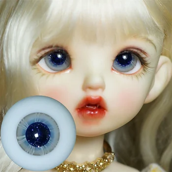 Глазные яблоки куклы BJD подходят для 1/3 1/4 1/6 размера маленькая радужная оболочка серо-голубой блестящий узор зрачка стеклянное глазное яблоко аксессуары для кукол
