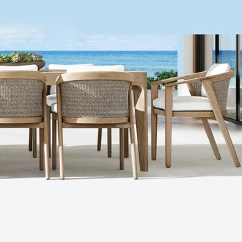Пляжные стулья из ротанга в Скандинавском стиле из массива дерева для отдыха, водонепроницаемое пляжное кресло для пикника, шезлонги для кемпинга, оборудование для кемпинга