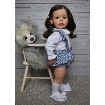 24-дюймовая возрожденная реалистичная кукла для девочек, уже раскрашенная, готовая Сэнди, популярная реалистичная мягкая на ощупь 3D-художественная кукла