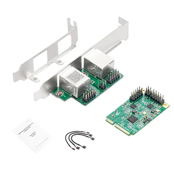 Сетевая карта Mini PCIE 10/100/1000 Мбит/с, Двухпортовая гигабитная сетевая карта RTL8111H Ethernet Сетевой адаптер