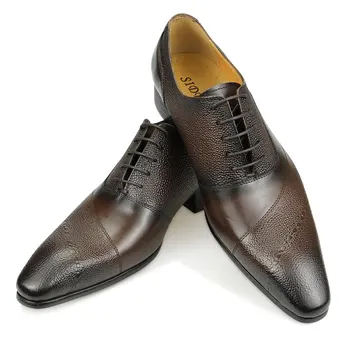 Мужские модельные туфли-Оксфорды с открытым носком из натуральной кожи для мужчин, удобные классические ботинки, Оптовая продажа с фабрики, прямая доставка