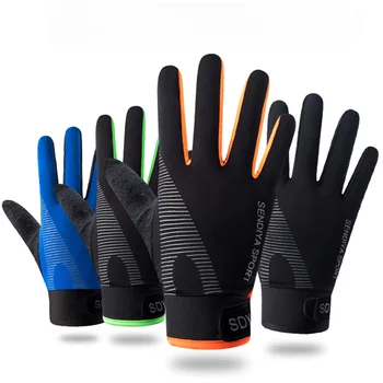 Перчатки с сенсорным экраном, Велосипедные Зимние дышащие теплые нескользящие перчатки с полным пальцем, мужские, женские, для кемпинга, для скалолазания, перчатки для спортзала