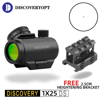 Охотничий Прицел Discovery Red Dot 1x25DS Подходит для 21 мм Пистолета Picatinny Glock 17 19 9 мм Ar15 M4 Ak Из алюминиевого Сплава с Красным Точечным Прицелом
