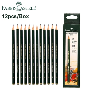 12шт Faber Castell 9000 Карандаши Для Рисования Угольно-графитовым карандашом H 2H 3H 4H 5H F B 2B 3B 4B 5B 6B 8B Школьный Потлоден