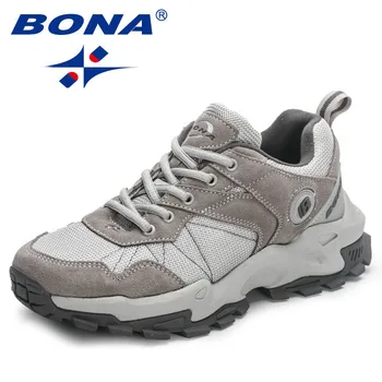 BONA 2023, новые дизайнерские кроссовки для бега на износостойкой подошве, Мужские нескользящие мужские кроссовки для бега трусцой