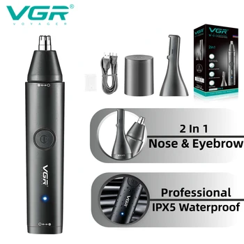 Триммер для носа VGR, профессиональный триммер для волос, Портативная водонепроницаемая машинка для стрижки носа IPX5, Перезаряжаемый Триммер для Man V-613