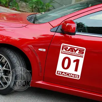 RAYS Design Наклейка для гоночного автомобиля, наклейки для укладки боковой двери, Водонепроницаемый декор, виниловые аксессуары для украшения