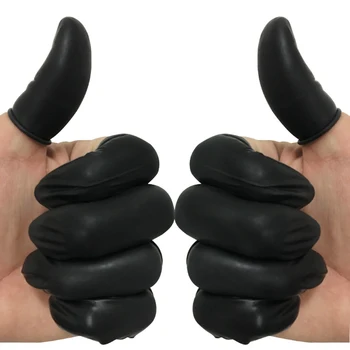 100 шт./лот, черные одноразовые наборы для ухода за пальцами из латексной резины, защитные перчатки для пальцев для самостоятельного изготовления, аксессуары для поиска