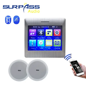 Музыкальная Система Smart Home Loadspeaker Mini 4-дюймовый Bluetooth Настенный Усилитель Потолочный Динамик С FM-радио AUX USB TF Card 2 канала