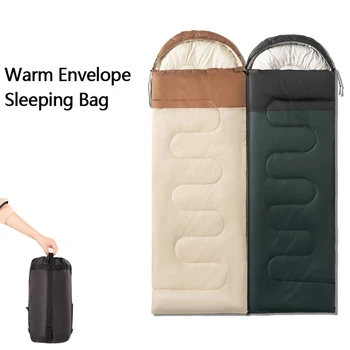 Теплый спальный мешок для кемпинга, Конверт на 4 сезона, 5 ~ -16 ℃, для путешествий на открытом воздухе, в помещении, Сверхлегкий Зимний тепловой Спальный мешок
