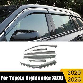 Дефлектор Окна Автомобиля Солнцезащитная Защита От Дождя Вентиляционная Крышка Отделка Козырька Тенты Обвес Для Toyota Highlander XU70 Kluger 2020 2021 2022 2023