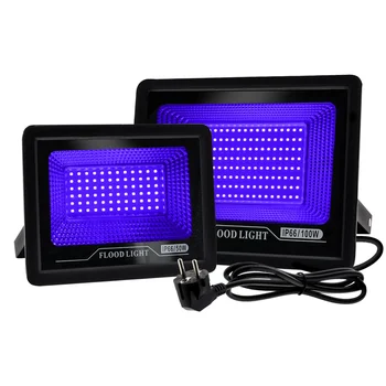 Светодиодная фиолетовая проекционная лампа 50 Вт 100 Вт Прожектор KTV Bar Дом с привидениями УФ-люминесцентная лампа для отверждения на открытом воздухе В помещении Водонепроницаемый IP66