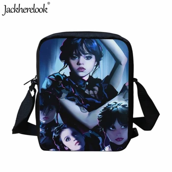 Jackherelook Школьная сумка для подростков с принтом Среды Адамс, Маленькая вместительная Модная Женская сумка через плечо, Повседневная дорожная сумка