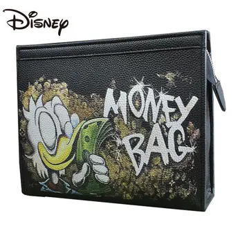 Disney Donald Duck Hold Bag Мужская и Женская Сумка из мягкой кожи Pu Personality Clip Bag 2023 Новые модели Мужского Кошелька