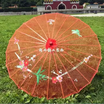 Китайский народный зонтик Grils для сценического представления, Традиционный зонтик, деревянный детский танец, маленький