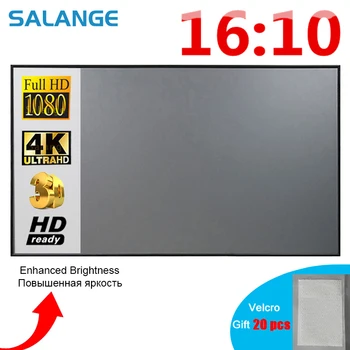 Занавеска Salange с Защитой От Света, Проекторный Экран 16:10, 100 120 дюймов, Портативная Светоотражающая ткань 3D HD для Домашнего Офиса на открытом воздухе