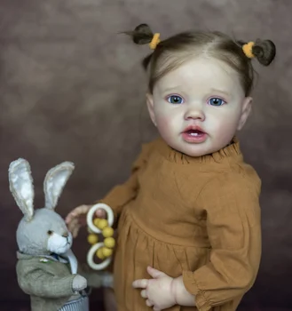 NPK 24-Дюймовая Кукла для Новорожденных Малышей Reborn Lottie Princess Girl реалистичная Мягкая На Ощупь 3D-Художественная Кукла с Ручными Корневыми Волосами