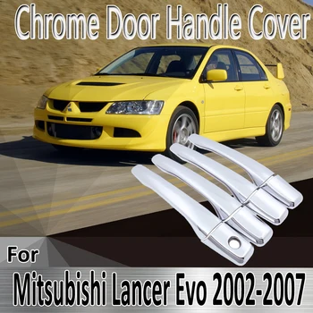 Для Mitsubishi Lancer Evo VII VIII IX 7 8 9 2002-2007 Наклейки Для Укладки Украшения Хромированная Дверная Ручка Крышка Ремонт Автомобильных Аксессуаров